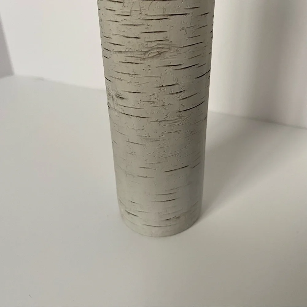 Birch Tree Vase “Enjoy the Little Things” Nature white black heart 7.75” EUC